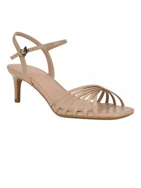 Calvin Klein Beige Strappy Kitten Heel Sandal